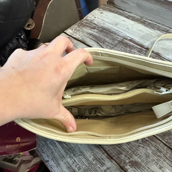 Etienne Aigner Beige and Cream Woven Crossbody Bag - Picture 3 of 9